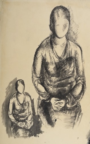 Quatre études pour un portrait de femme par Pavel Tchelitchew - Stéphane Renard Fine Art