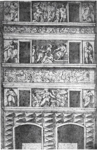 Un dessin de la période romaine de Girolamo da Carpi, d'après Polidoro da Caravaggio - Renaissance