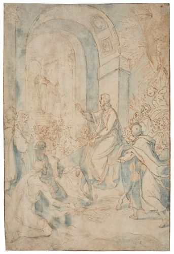 L'entrée du Christ dans Jérusalem un dessin préparatoire du Cigoli (ca. 1605)