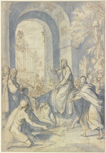 Antiquités - L'entrée du Christ dans Jérusalem un dessin préparatoire du Cigoli (ca. 1605)