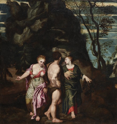 Hercules at the Crossroads by Felice Brusasorci (ca. 1560)