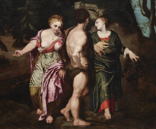 Paintings & Drawings  - Hercules at the Crossroads by Felice Brusasorci (ca. 1560)