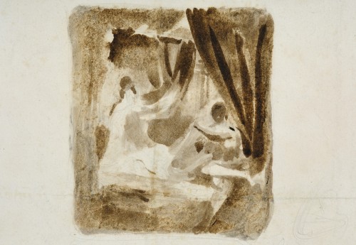 Une étude préparatoire d'Eugène Delacroix au dos de l'une de ses estampes
