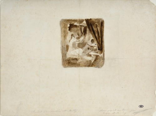 Une étude préparatoire d'Eugène Delacroix au dos de l'une de ses estampes - Stéphane Renard Fine Art