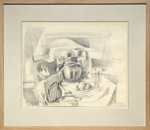 A cubist Bodegón from the 30's by the Andalusian artist Ismael de La Serna - Paintings & Drawings Style Art Déco