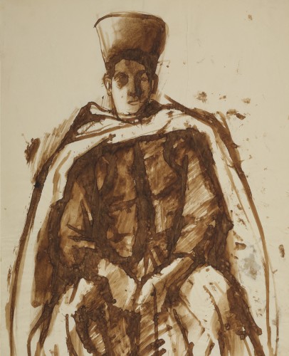Paintings & Drawings  - A study for the portrait of a Spahi by Pavel Tchelitchew (1930)