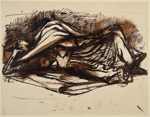 A study preparatory to the Sleeping Spahi, a drawing by Pavel Tchelitchew 