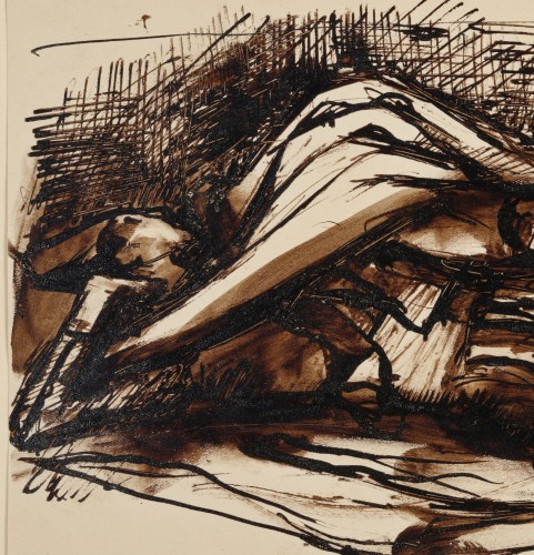 A study preparatory to the Sleeping Spahi, a drawing by Pavel Tchelitchew  - 