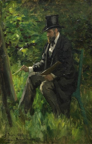 Portrait of a Painter at his Easel,y Virginie Demont-Breton