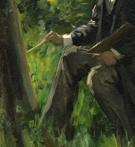 19th century - Portrait of a Painter at his Easel,y Virginie Demont-Breton