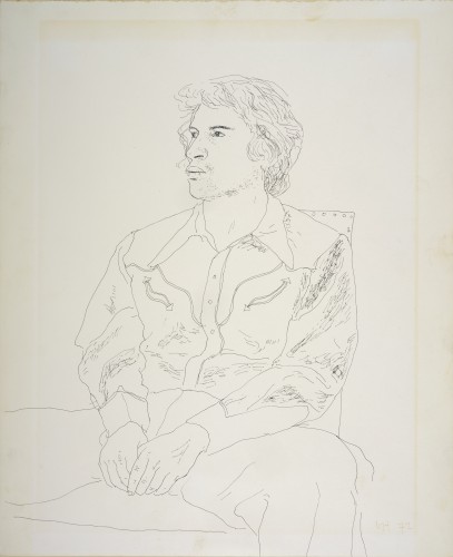 Un portrait de Peter Schlesinger par David Hockney (1972)