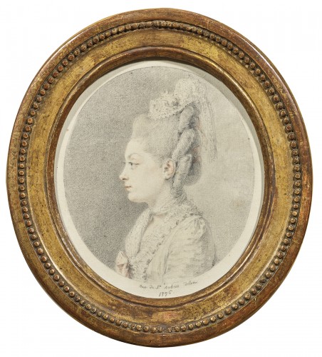 Augustin de Saint-Aubin (1736-1807) - Portrait de femme