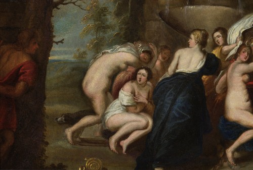 Antiquités - Ecole d'Anvers d'après Rubens - Le Départ de Diane et Le Bain de Diane