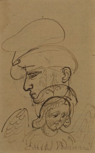 Emile Bernard (1868 - 1941) - Portrait de Paul Gauguin avec un ange