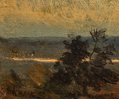 Coucher de soleil sur la mer de sable, par Henri Joseph Harpignies - Tableaux et dessins Style 