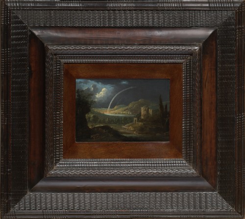 River Landscape with Sheperds and Ruined Architecture by Jan van Bunnick - Paintings & Drawings Style 