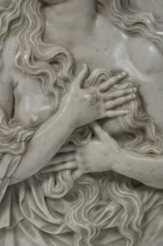 Sculpture  - Saint Mary Magdalene, a high relief in marble after Etienne Le Hongre  (1628 - 1690)