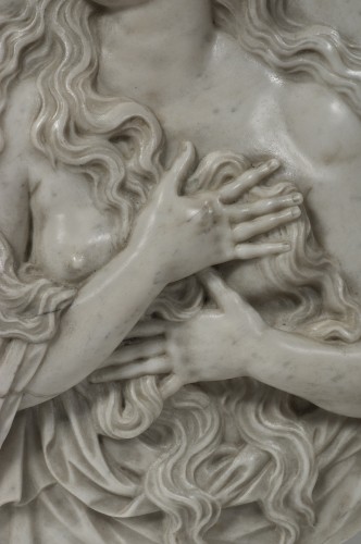 Sculpture  - Saint Mary Magdalene, a marble medallion after Etienne Le Hongre 