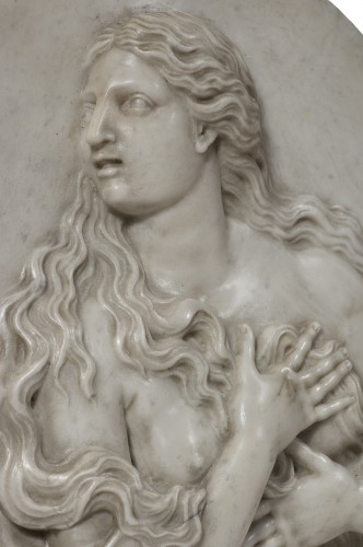 Saint Mary Magdalene, a high relief in marble after Etienne Le Hongre  (1628 - 1690) - 
