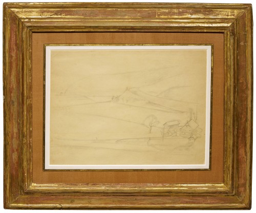 Study for « Paysage de Fribourg »  - 1943, a landscape drawing  by Balthus  - 