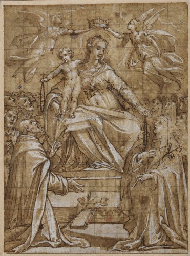 Modello pour la Vierge du Rosaire par Francesco Vanni (Sienne 1563 – 1610)