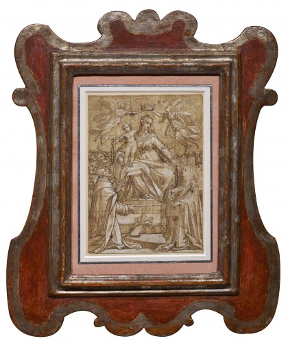 Modello pour la Vierge du Rosaire par Francesco Vanni (Sienne 1563 – 1610) - Tableaux et dessins Style Renaissance