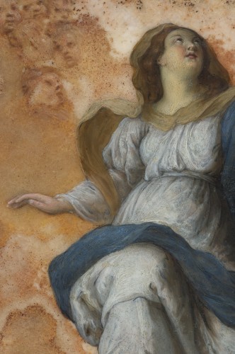  - L'Assomption, peinture sur albâtre, école romaine du XVIIe siècle d’après Rubens