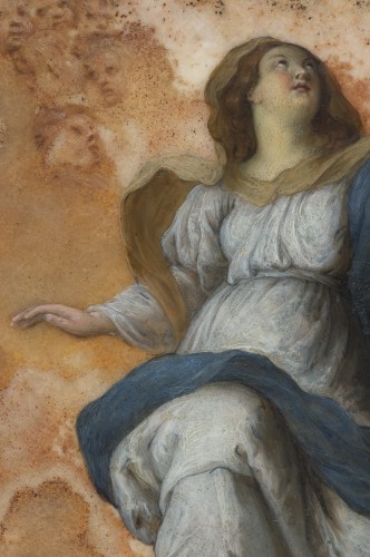  - The Assumption, oil on alabaster - Roman school, 17th Century after Rubens 