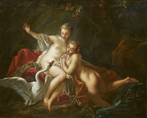 Léda et le cygne par l'atelier de François Boucher (Paris 1703 - 1770)