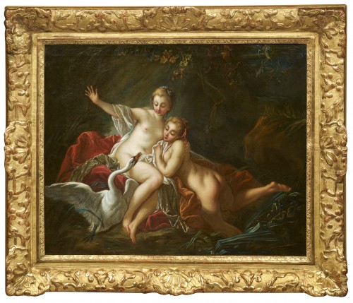 Leda and the Swan by the workshop of Francois Boucher (Paris 1703 - 1770)  - Paintings & Drawings Style Louis XV