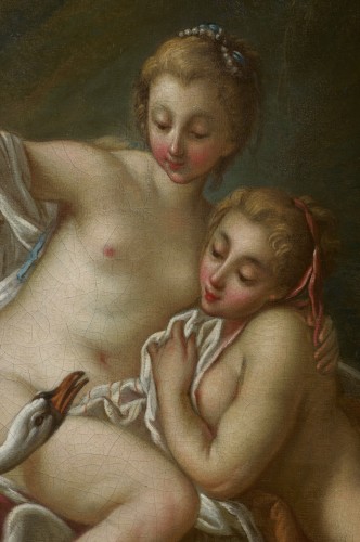 XVIIIe siècle - Léda et le cygne par l'atelier de François Boucher (Paris 1703 - 1770)