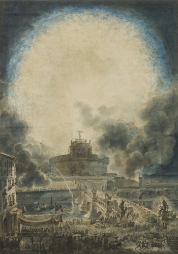La Girandole du Château Saint-Ange par Louis-Jean Desprez (1743 – 1804)
