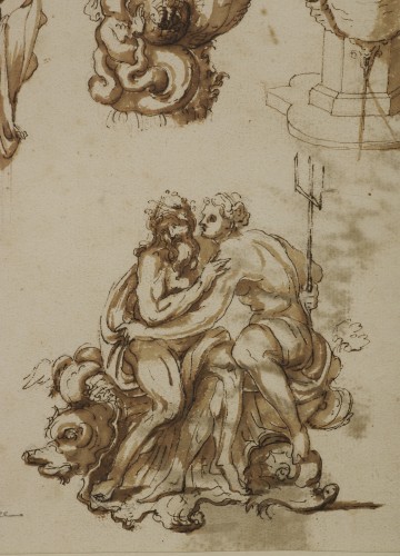 Feuille d'études architecturales attribuée à Baccio del Bianco (1604 - 1657) - Stéphane Renard Fine Art