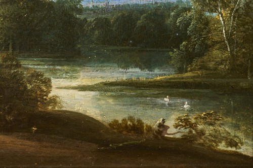 17th century - Riverside Landscape  -Jacques d&#039;Arthois (Brussels 1613 - 1686)