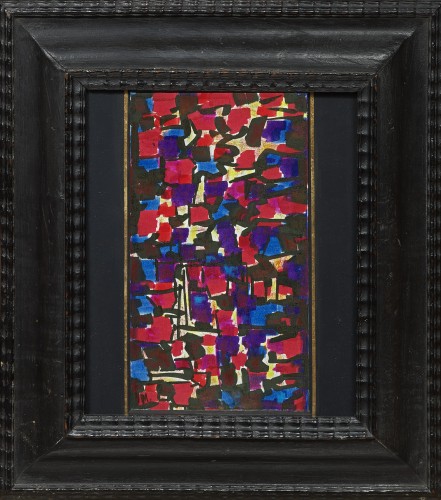 Tableaux et dessins Dessin, Aquarelle & Pastel - Etude de vitrail, dessin original d'Alfred Manessier (1911 - 1993)