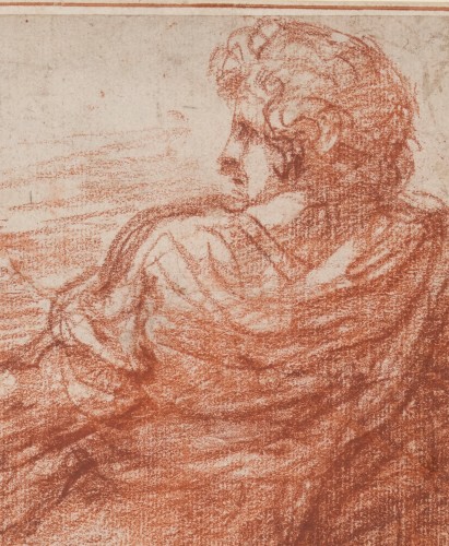 Study of a Reclining Man - Italian School of the 17th century - Paintings & Drawings Style 