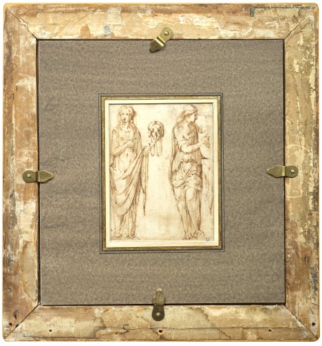 XVIe siècle et avant - Apollon et Calliope (Melpomène et Polymnie au verso), attribué à Girolamo da Carpi