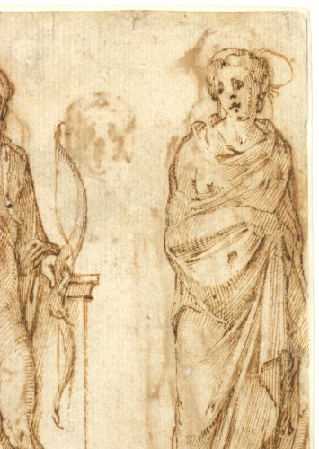 Renaissance - Apollon et Calliope (Melpomène et Polymnie au verso), attribué à Girolamo da Carpi