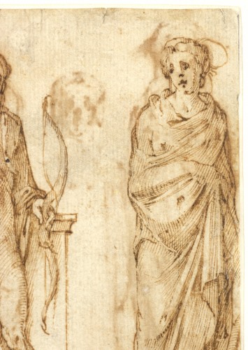 Renaissance - Apollo and the Muses a double-sided drawing attributed to Girolamo da Carpi