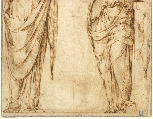 Antiquités - Apollo and the Muses a double-sided drawing attributed to Girolamo da Carpi