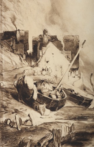 Le radoub d’une barque à marée basse - 'Eugène Isabey (1803 - 1886) - Stéphane Renard Fine Art