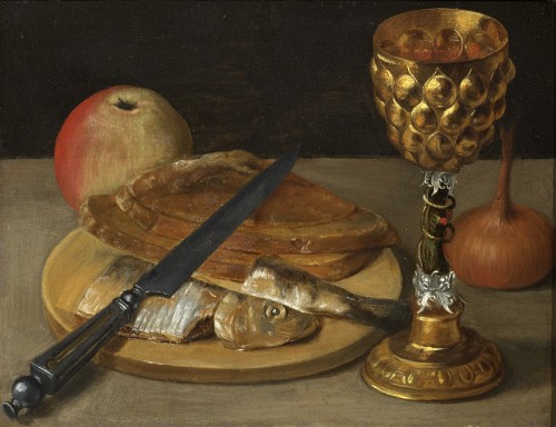 Still Life with Herring, a panel by the workshop of Georg Flegel (1566 - 16 - Paintings & Drawings Style 