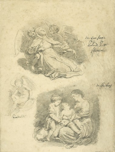 Three studies executed in the Pitti Palace in 1761 by Jean-Honoré Fragonard - Paintings & Drawings Style Louis XV