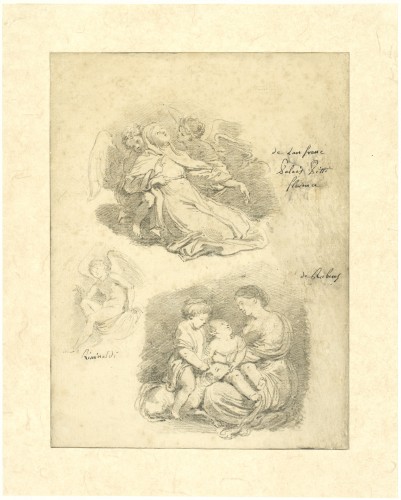 Three studies executed in the Pitti Palace in 1761 by Jean-Honoré Fragonard - 