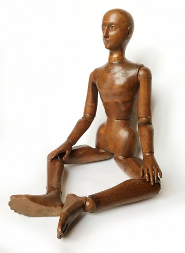 XIXe siècle - Mannequin d’artiste en bois sculpté. Italie ou France, fin du XIXe siècle