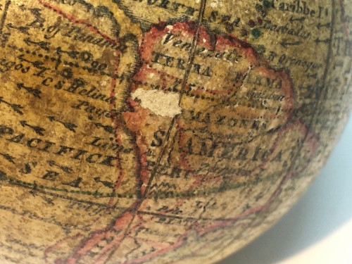 Antiquités - Globe de poche - Nathaniel Hill, Londres 1754