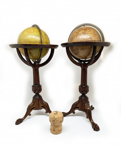 Paire de globes en miniature. Lane, Londres post 1833, ante1858 - Collections Style 