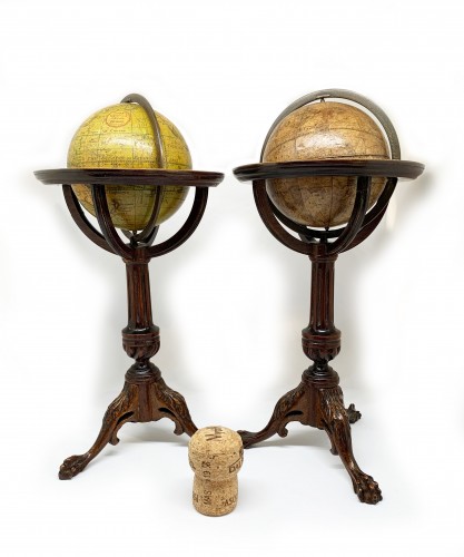 Pair of Miniature Globes. Lane’s, London post 1833, ante 1858 - Collectibles Style 