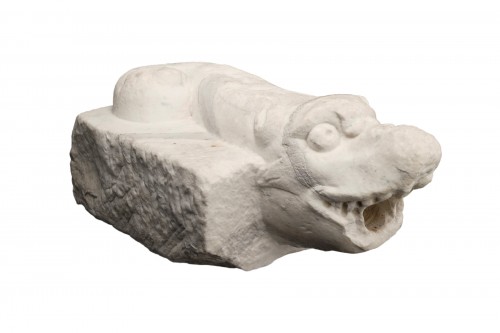 Monstre marin, bouche de fontaine en marbre de Carrare - Italie fin du XVIe siècle