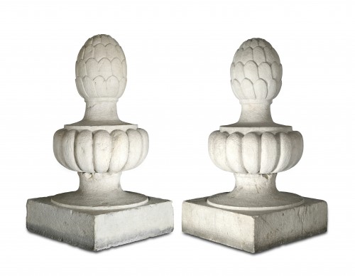 Italian Marble Pair of Pinnacles, Circa 1850